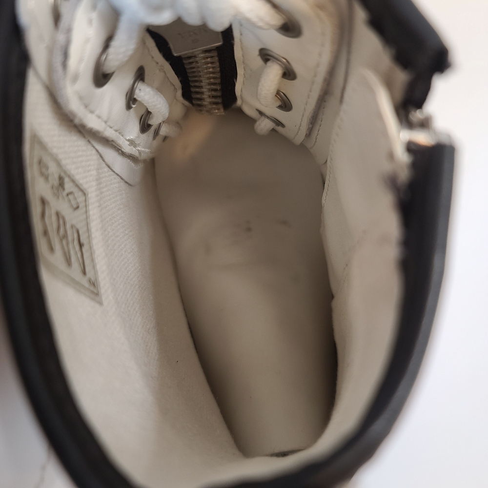 Dr. Martens | 1460 Women's Double Zip Leather Lace Up Boots White Sendal Size 7 - Picture 9 of 13